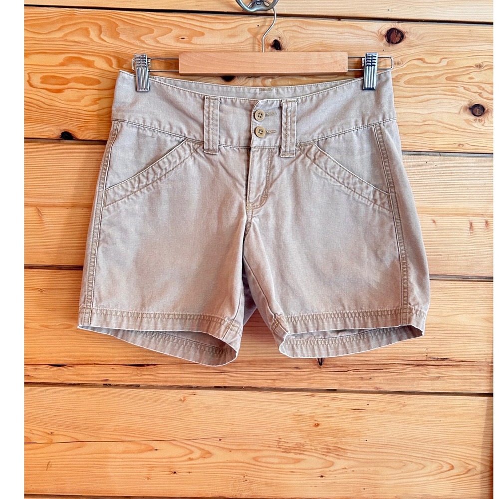 Khaki Cotton Canvas Utility Shorts Womens Size 2 Tan Excellent The North Face